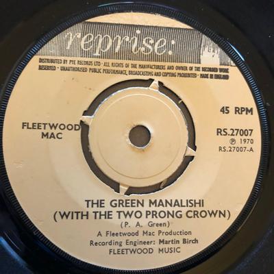 7inch Record FLEETWOOD MAC  Green Manalishi With The Two Prong RS27007 REPRISE 1970 UK Rock Used