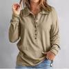 EastRogue Solid Color Sweater Women's Single Breasted Lapel Long Sleeve Loose Casual Base Top Autumn and Winter