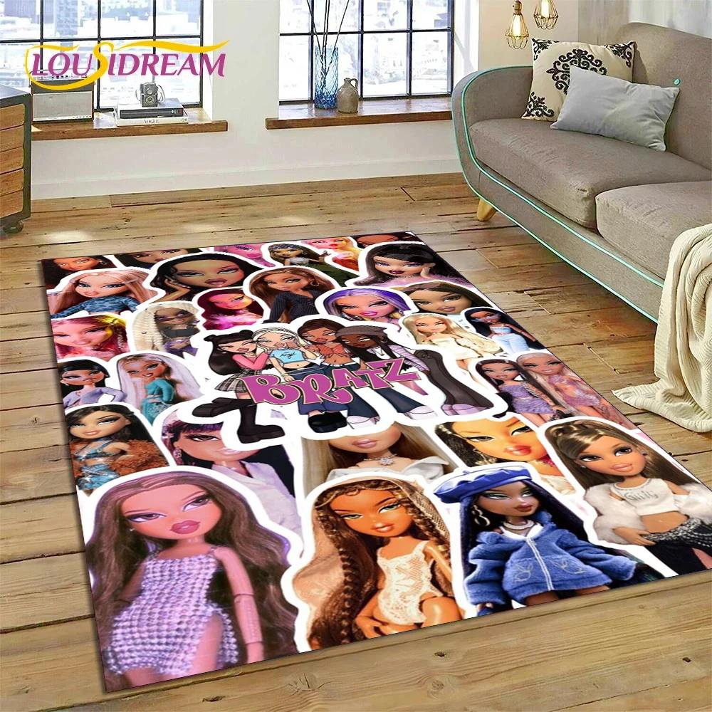 HD Cartoon Bratz Doll Cute Girls 3D Carpet Rug for Bedroom Living Room Home Sofa Decoration,Children Game Large Decor Floor Mat