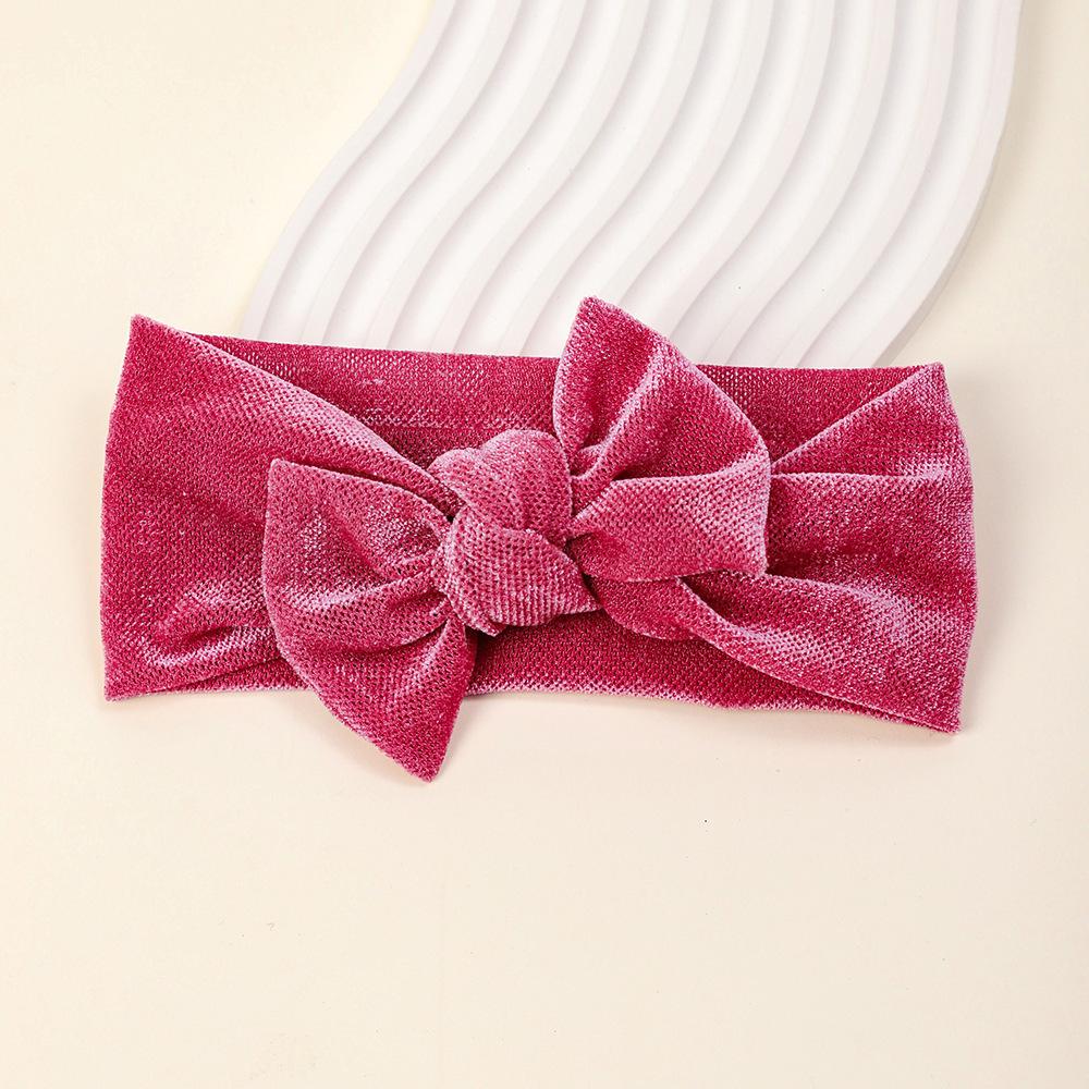New Solid Solor Children's Hair Accessories Baby Plush Bow Headband Baby Soft and Comfortable Fabric Headband
