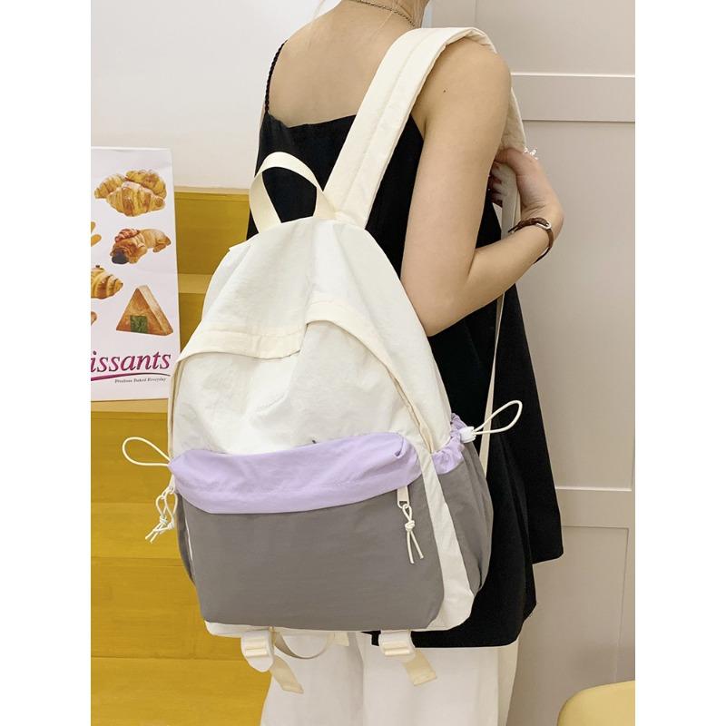 Casual and Lightweight Computer Backpack New Contrasting Color Student Schoolbag Travel Backpack