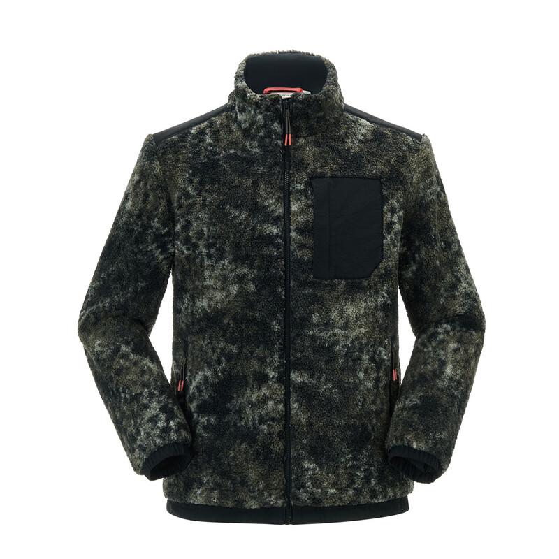 LAFUMA Men's Knitted Patchwork Stand Collar Fleece Jacket