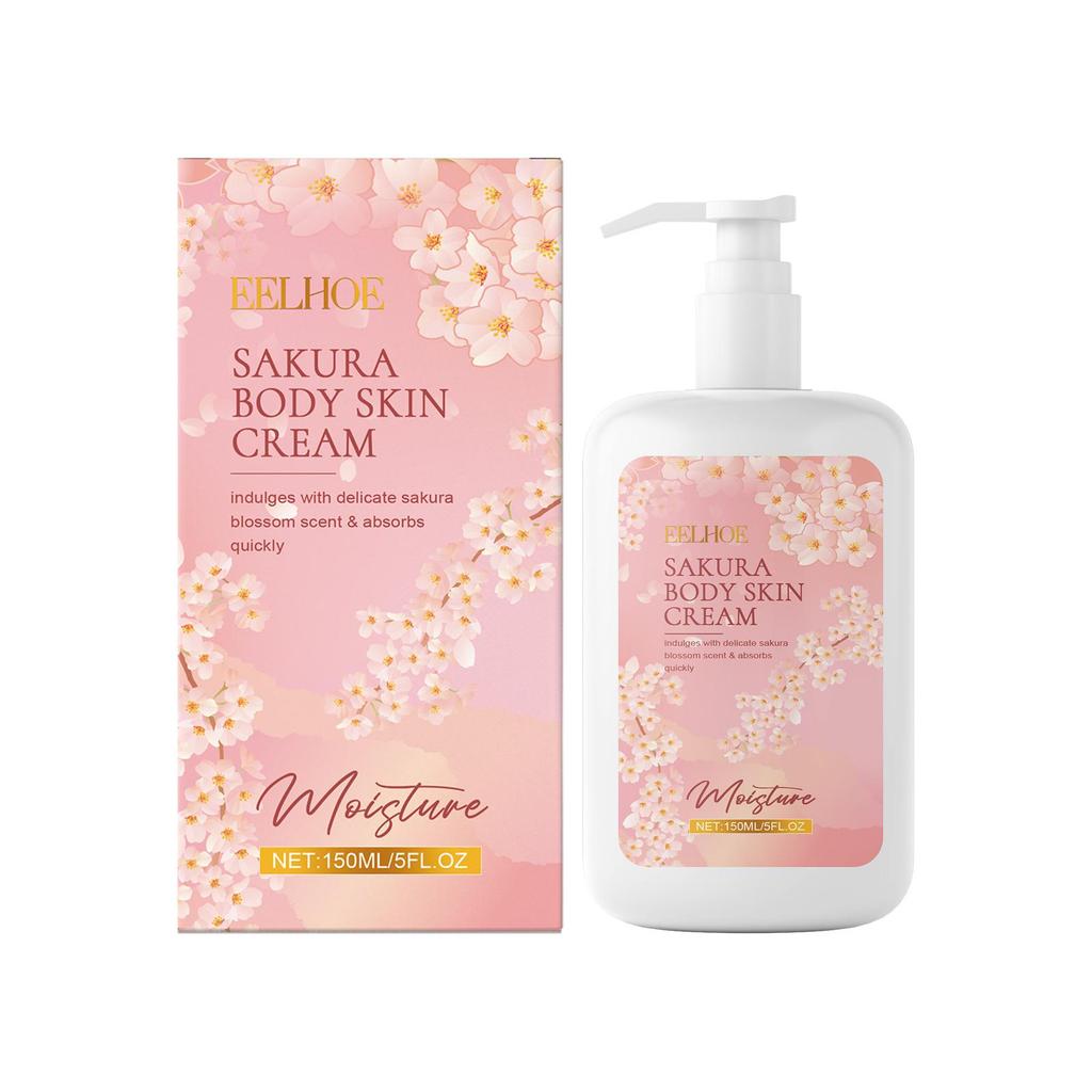 Sakura Body Lotion Moisturizing Cream For Dry Skin, Ceramide & Cherry Blossom Extract, Nourish & Smooth Skin, Floral Scent