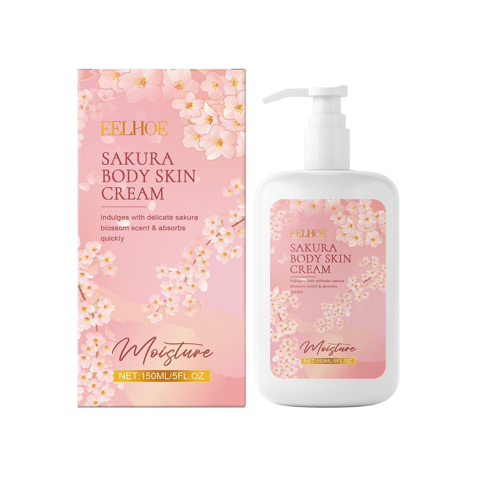 

Sakura Body Lotion Moisturizing Cream For Dry Skin, Ceramide & Cherry Blossom Extract, Nourish & Smooth Skin, Floral Scent 150ml