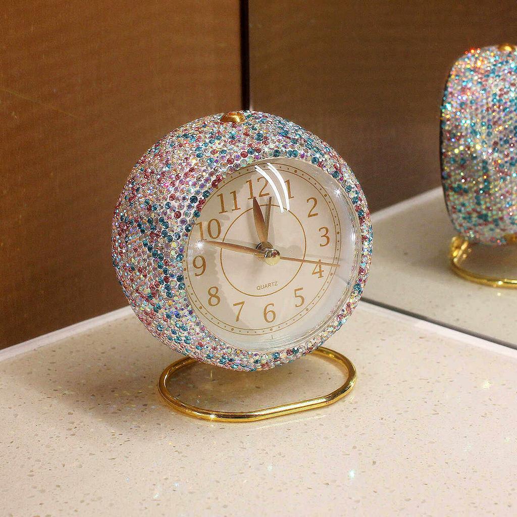 Light Luxury Silent Alarm Clocks Student with Wake-up Artifact Advanced Sense Diamond-encrusted Desktop Clock Home Decoration