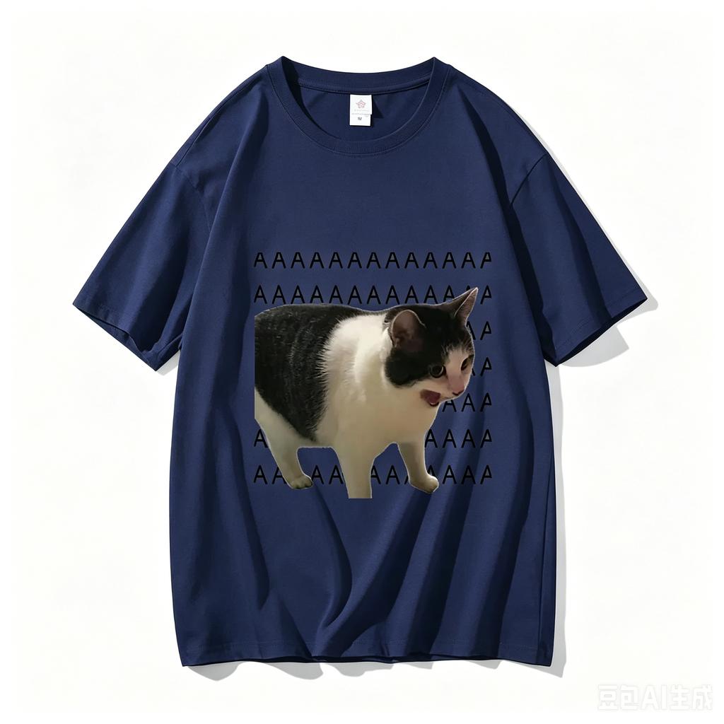 New Funny Meme Sad Crying Cat Printed Adult And Kids Casual Cotton Tshirt Summer Harajuku Short Sleeve Tees Clothes