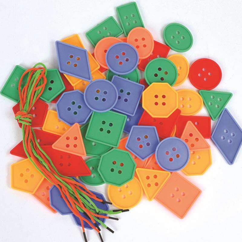 Handmade Montessori Geometric Beading Blocks - Educational Toys for Primary School Students