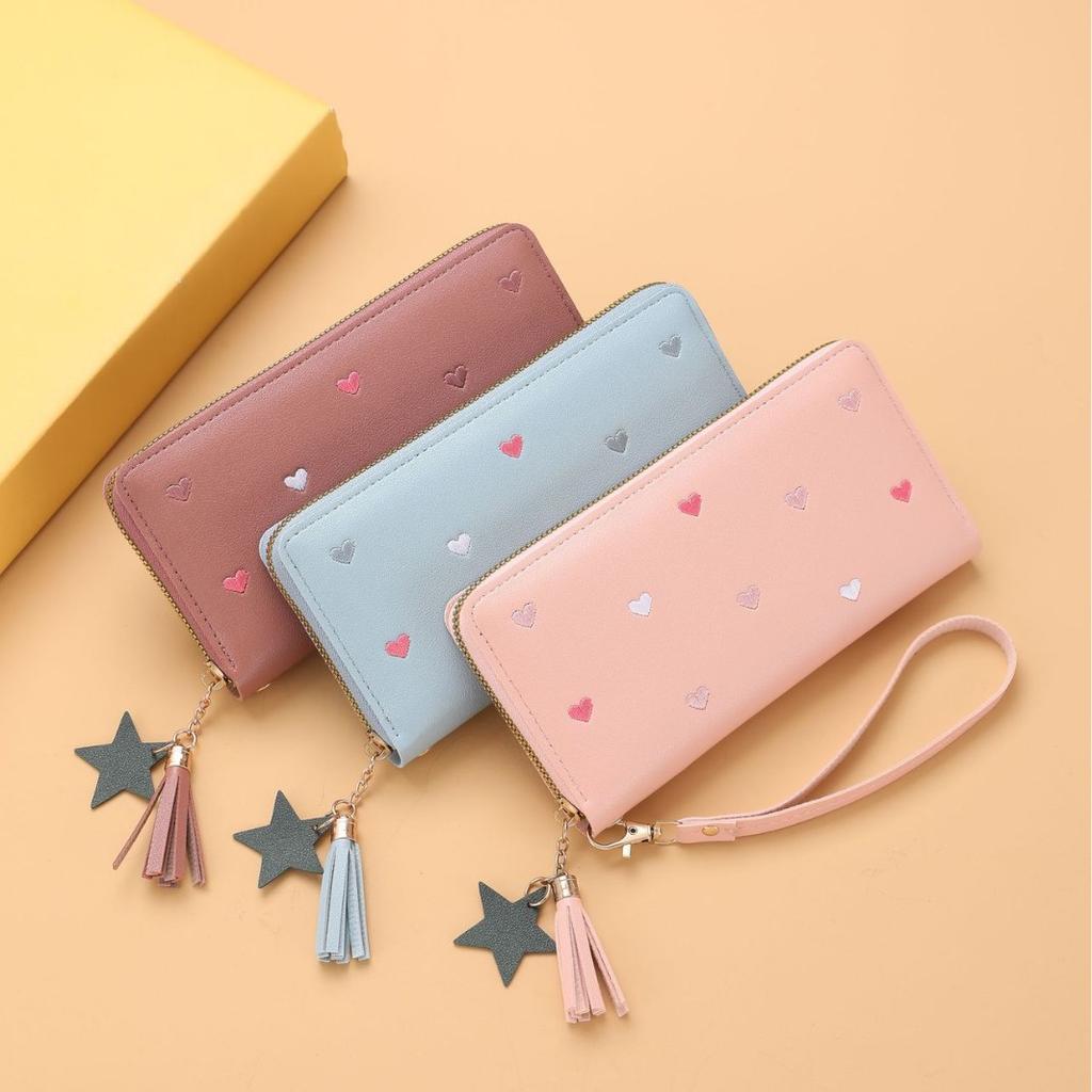 Women Wallets Tassel Zipper Long Wallet Clutch Purse Coin Card Holder