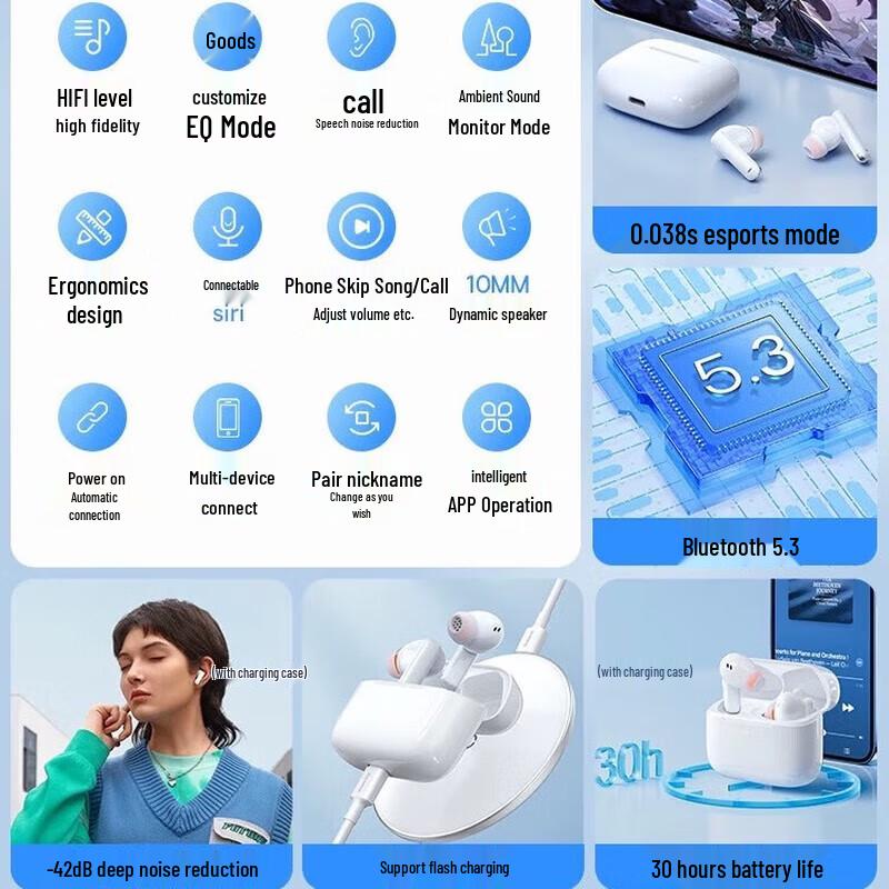 Baseus M2 Active Noise-Cancelling Bluetooth Earbuds