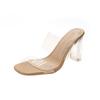 Sommer High-Heel Transparente PVC Sandalen Pantoletten Zehenoffene Schuhe