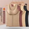 Schlankmachendes Thermoshirt mit formendem Taillenbund und gepolsterten Cups Ärmellos Samt-Fleece