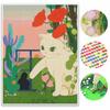 Diamond Painting Art Kit White Cat Garden Flowers Handmade Diy Home Decoration Painting