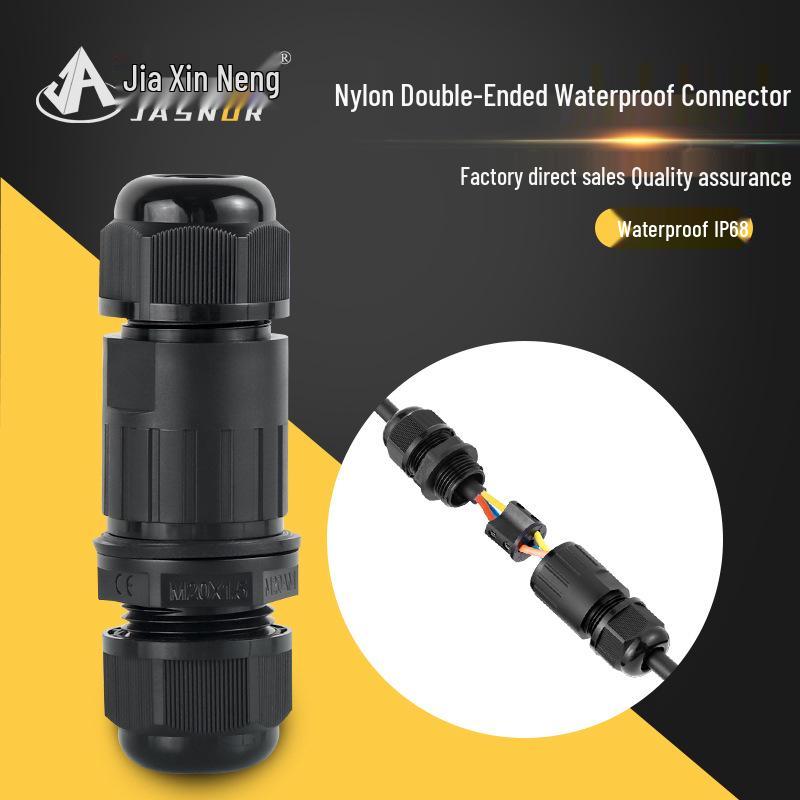 IP68 Waterproof Nylon Cable Connector with Terminal Blocks, 2-4 Core, PG9, Outdoor