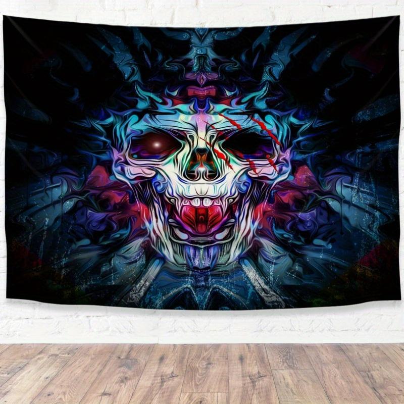 Psychedelic Skull Tapestry  Perfect for Bold Unique  Edgy Home Decor with Artistic Charm and Vibrant Style 74x94cm(29x37in)