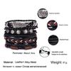 Vintage Multilayer Braided Leather Bracelet For Men Star Leaf Owl Handmade Rope Wrap Bangle Male Gift Jewelry