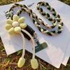 Detachable Flowers Phone Lanyard Crossbody Cell Phone Strap Phone Woven Chain  Hanging Ornament