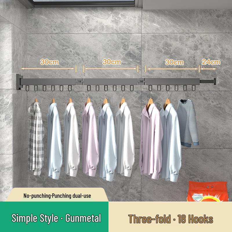 Retractable Folding Indoor Clothes Drying Rack for Balcony and Bathroom