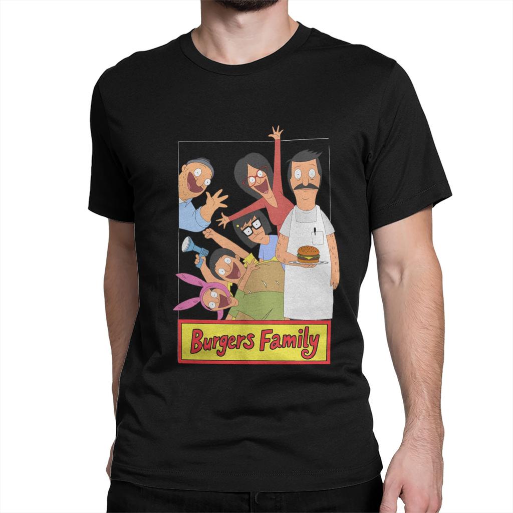 Creative Bob Burgers T-Shirts Men Round Collar 100% Cotton T Shirts  Short Sleeve Tees Printed Clothing
