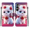 Handmade PU Leather Flip Case for Samsung Galaxy S25+/S25 Plus (SM-S936B)- Anti-Slip Shockproof Cover with Wrist Strap & Heart/Rose Cat Designs