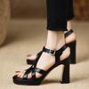Fashion Open Toe Pole Dance Shoes Stiletto Mujer New 2025 Women Platform Gladiator Sandals Pumps