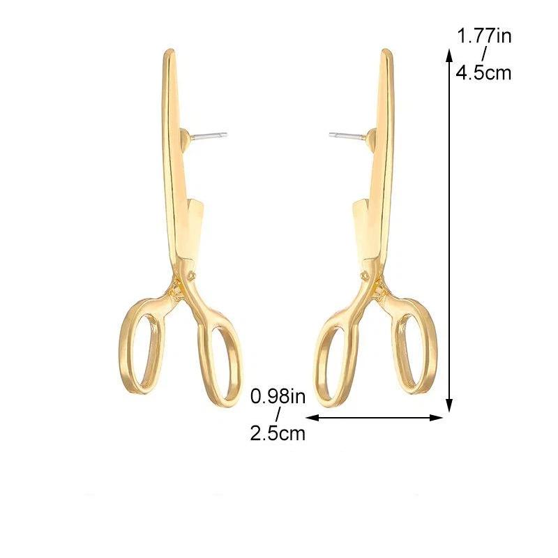 Party Holiday Gift Creative Retro Scissors Ear Studs For Women Fashion Hip Hop Rock Earrings