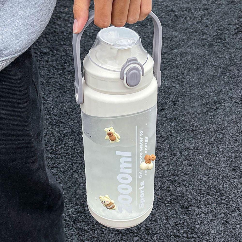 with Straw Straw Sports Water Bottle Large Capacity Fitness Drinking Cups Home