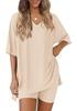 Women's Casual V-neck T-shirt & Shorts Homewear Set, 2026 Collection: Comfortable and Stylish 