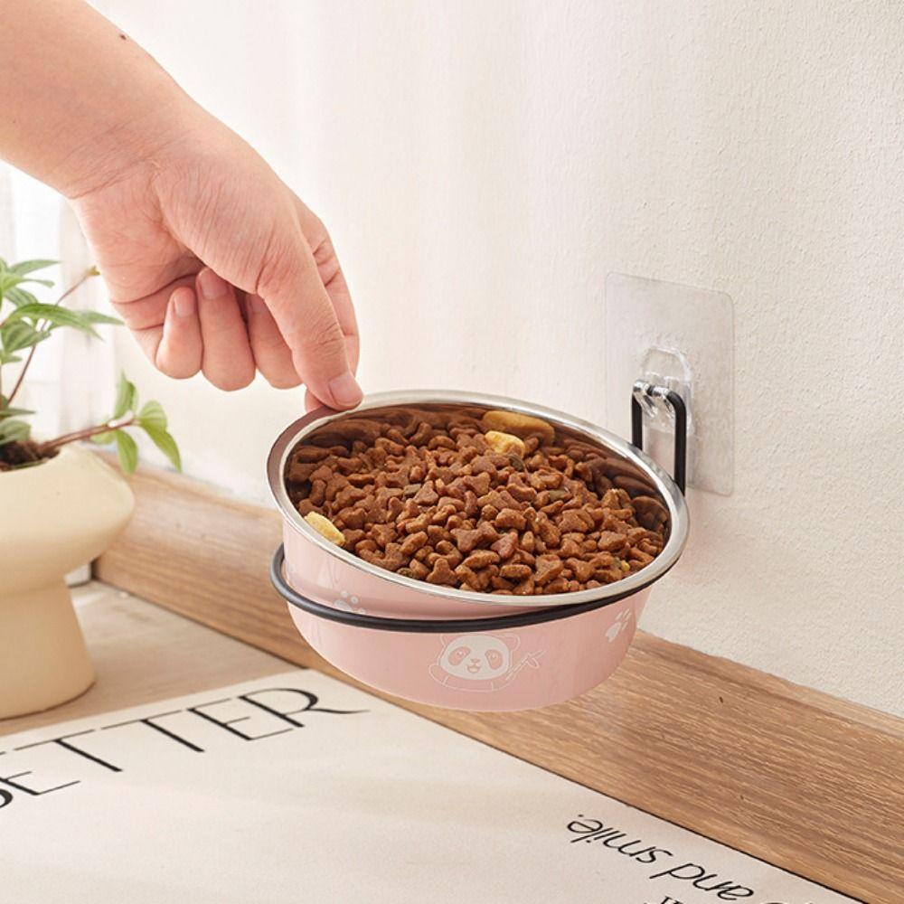 Non-slip Stainless Steel Dog Bowl Cartoon Pet Food Drinking Tray Dogs Food Water Feeder  Indoor