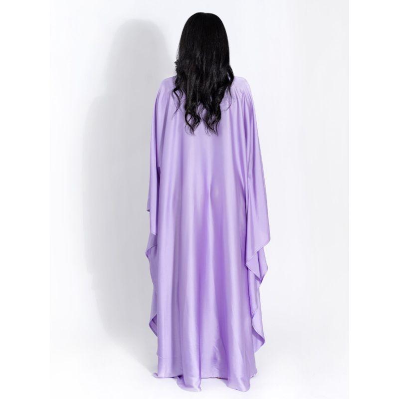 round Neck Satin Batwing Sleeve Loose Dress Catwalk Fashion Long dress Spring round Neck Satin Dress