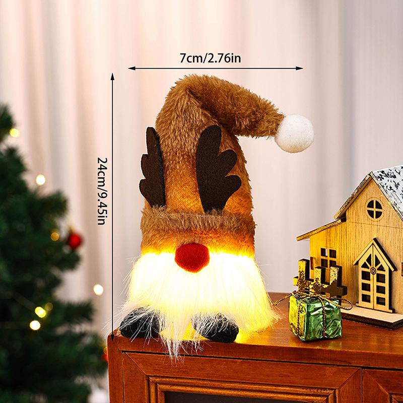 Cute Christmas Faceless Doll Luminous Santa Claus Gnome Dwarf Plush Toy Party Decoration Christmas Tree Ornaments Creative Gifts