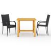 3 Piece Outdoor Dining Set Black