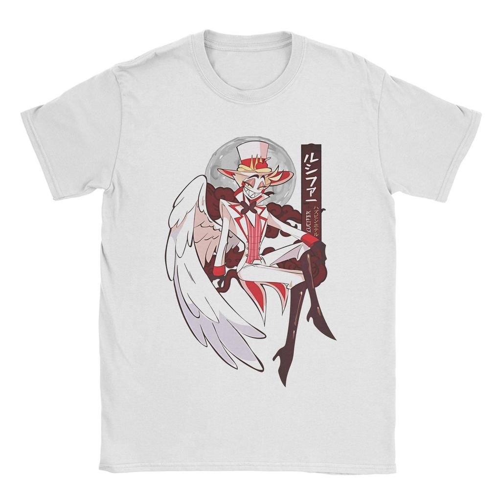 2026 New Unisexs Hazbins Hoteling Fashion T Shirt Lucifer Winged 100 Cotton Clothing Casual Short Sleeve O Neck Tees TShirts