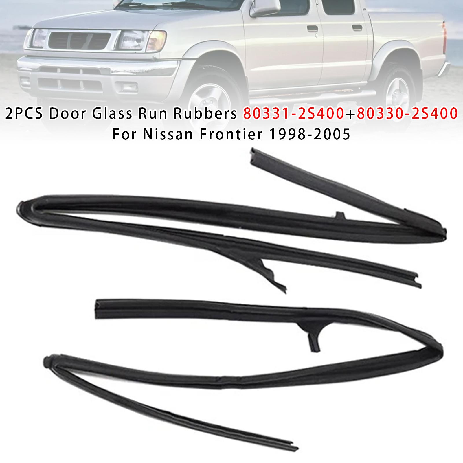 2PCS Door Glass Run Rubbers 80331-2S400+80330-2S400 For Nissan Frontier 98-2005