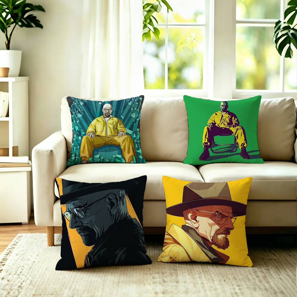 TV Drama BBreakingg Bad Square DoubleSided printed Pillow Case Bedroom Bedside Pillow Sofa Cushion Cover