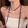 Enchanting Heart-shaped Bow Tie Neck Chain Fashion Jewelry Accessory For Valentines Day, Daily or Party Occasions All Seasons