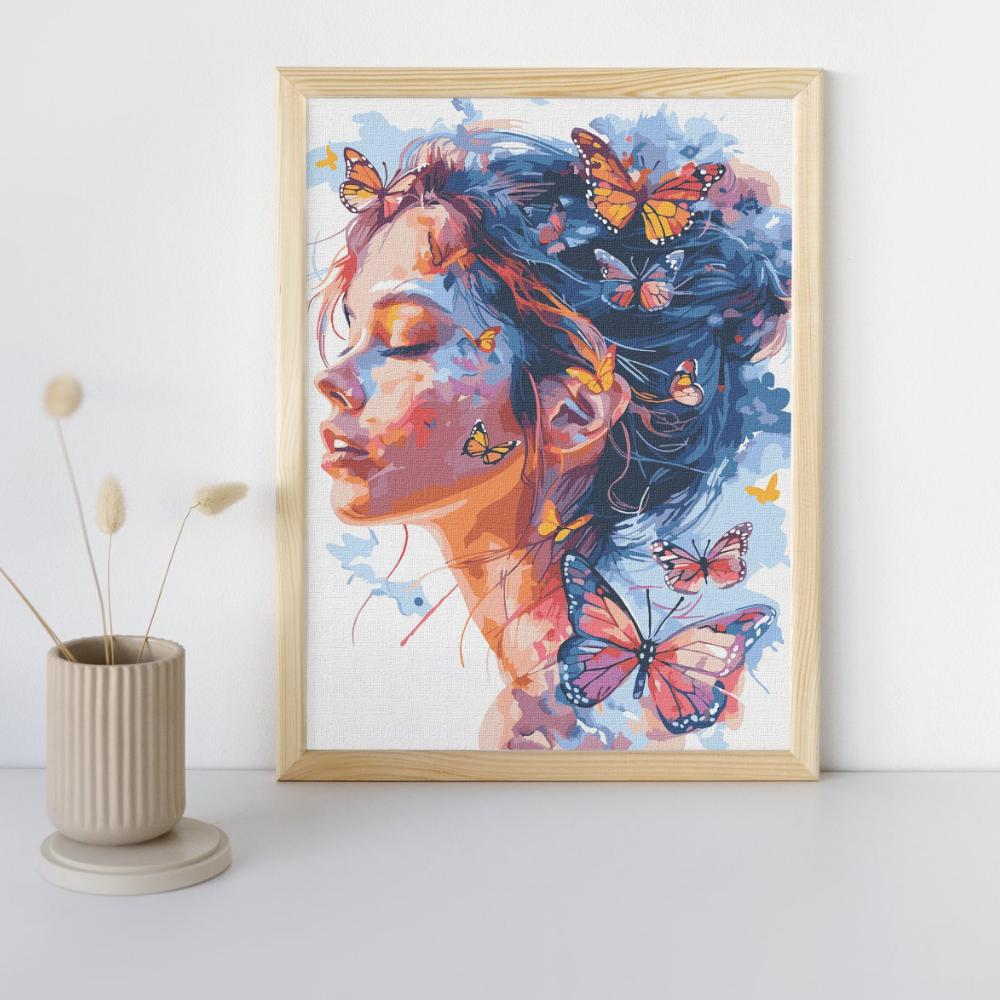 Malowanie Po Numerach Z Ramą Obrazy Do Malowania - Motyle 40X50 Cm