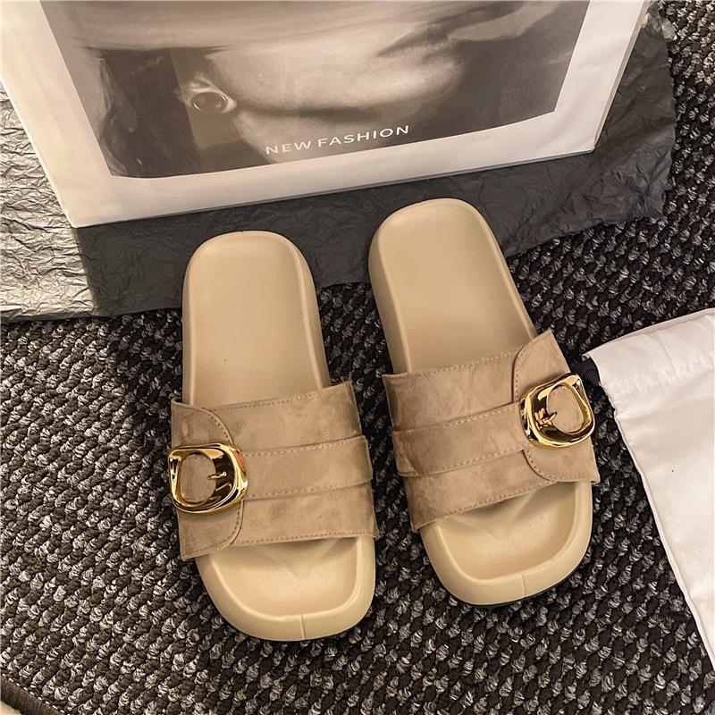 Internet Celebrities Popular Thick-bottomed Muffin Slippers Women's Summer Wear 2025 New Korean Go Out Comfortable Premium Cool Slippers