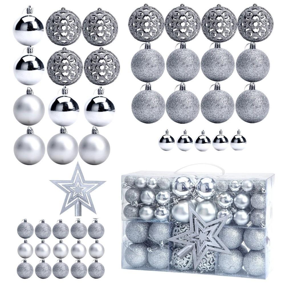 101Pcs Plastic Christmas Ball Set Shatterproof Christmas Ball Gift Box Ceiling Decoration