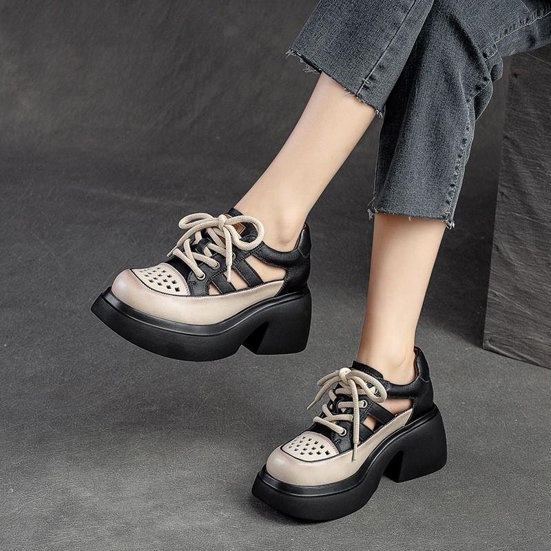 Thick Sole Lace Up Sandals