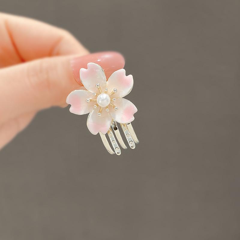 Pearl Rhinaute Small Hair Clip Female Net Celebrity Delicate High Ponytail Clip Korean Advanced Side Broken Hair Clip Headwear