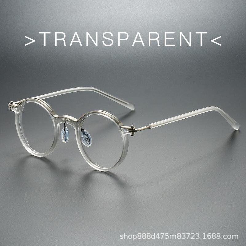 2025 New Retro Fashion Reading Mirror Men's Classic Round Frame Punk Metal Anti Blue Light Presbyopia Glasses
