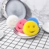 3 Packs Smiley Face Cleaning Wipe Imitation Loofah Sponge Wipe Honeycomb Sponge Household Kitchen Cleaning Dishwashing Cotton