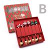Christmas Spoon Set Cute Coffee Spoon Creative Stirring Spoon Fork Dessert Fork Christmas Gift Box Cutlery 4-Piece