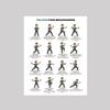 Tai Chi Workout 5-Poster-Set für Senioren Anfänger Gehen Gleichgewichts-Übungskarten für gelenkschonendes Fitness Heim-Fitnessstudio Wanddekoration für ältere Menschen Mobilität