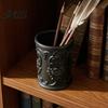 Retro Stationery Storage 3D Printed Relief Pen Holder European Desktop Organizer for Artistic Desk Students Pencils And Makeup Brushes Decorative