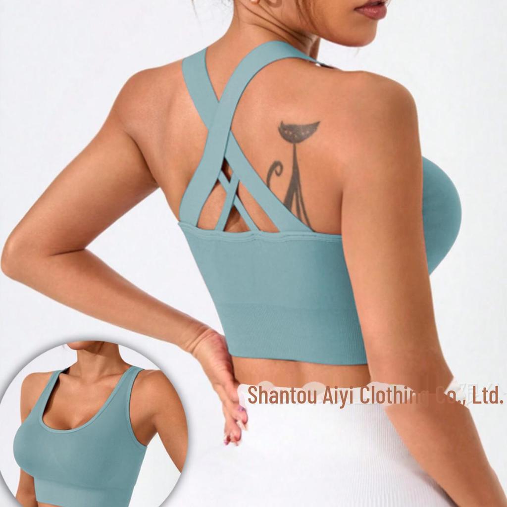 Shockproof Push-Up Sports Bra: Cross-Border, Quick-Dry, Beautiful Back Design, Large Size, Hot-Selling for Running and Yoga