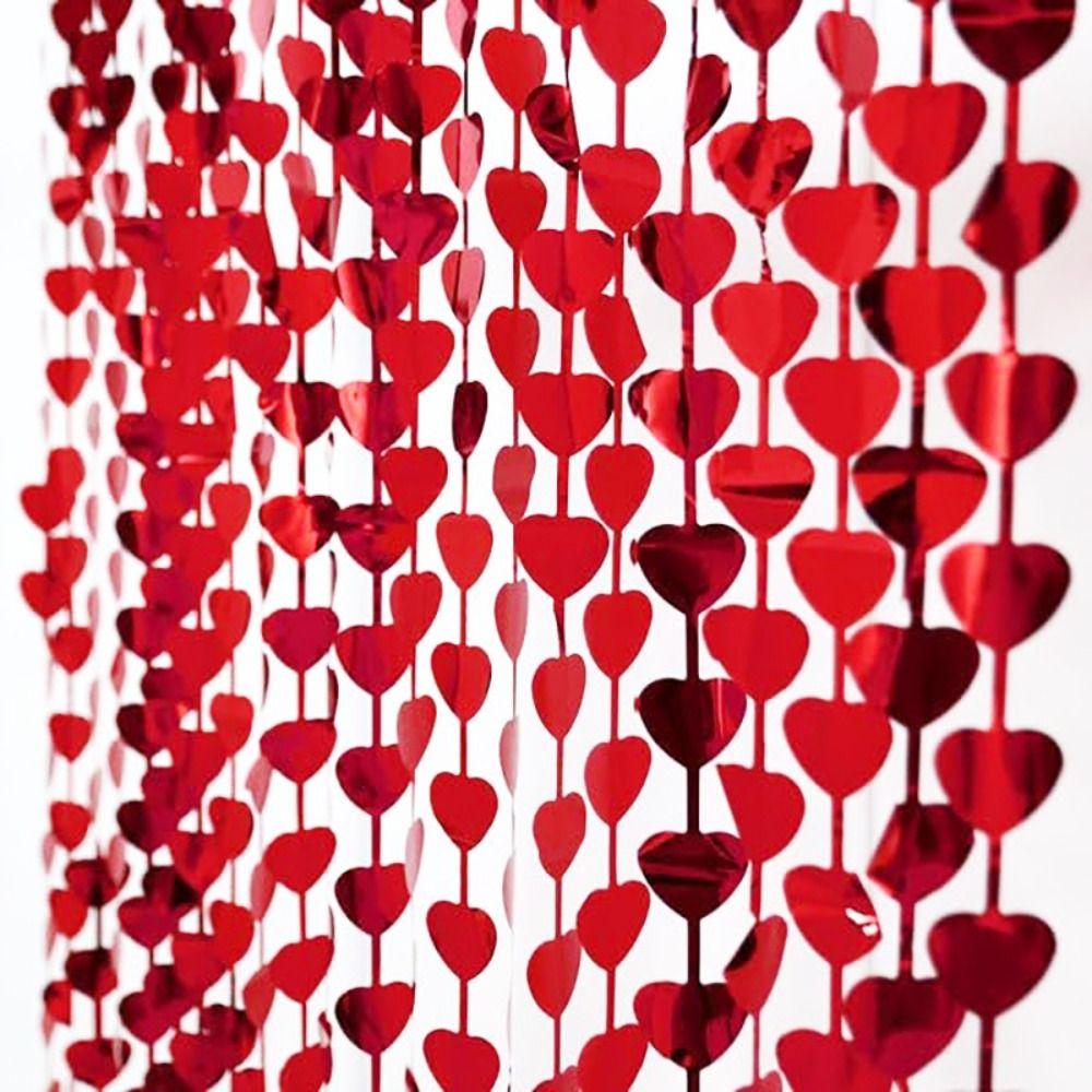 Colorful Heart Rain Curtain Heart-shaped Glitter Background Curtain Wedding Decoration
