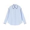 Xiangying Women's Embroidered French Lapel Long Sleeve Blouse