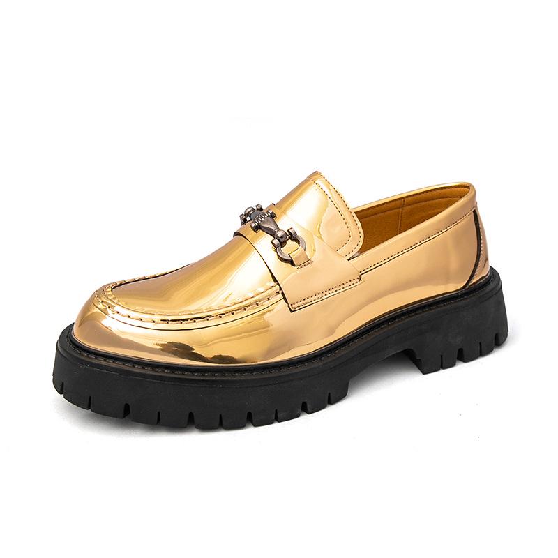 2025 Thick-Soled Height-Boosting Men's Patent Leather Loafers with Chunky Heel