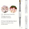 1pc Rhinestone Handle Nail Brush, 2-in-1 Stainless Steel Gel Brush for Builder, Color Mixing & Nail Art